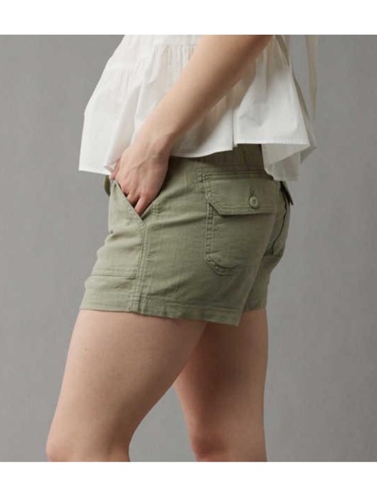 NWT American Eagle Dreamy Drape Linen-Blend Carpenter Short Size 16 High Waisted - Picture 9 of 10